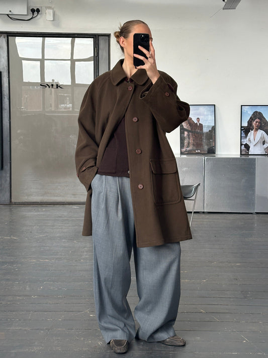 Missoni 1990s Wool Concealed Placket Coat - XXL