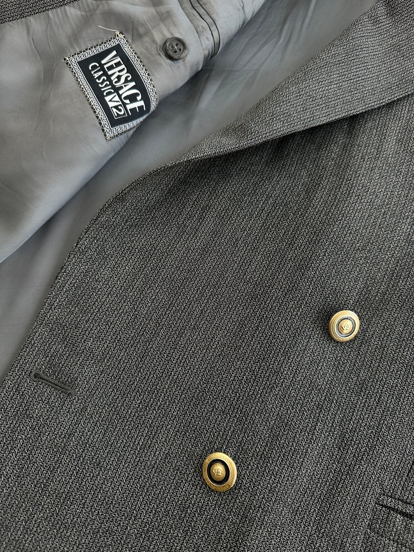 Versace Classic V2 90s Bespoke Button Double Breasted Blazer - 46R/XXL