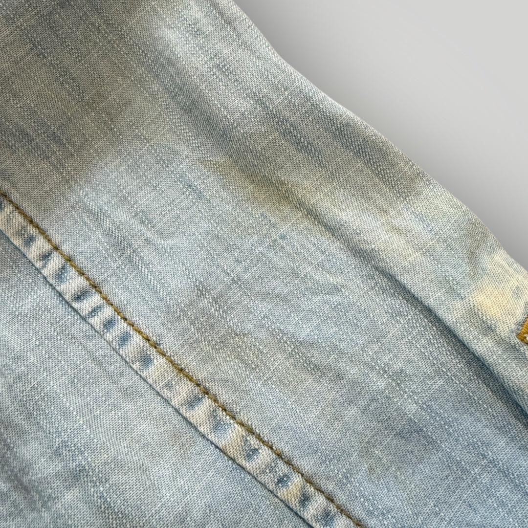 PPFM Asymmetrical Zip Up Denim Look Jacket M/L