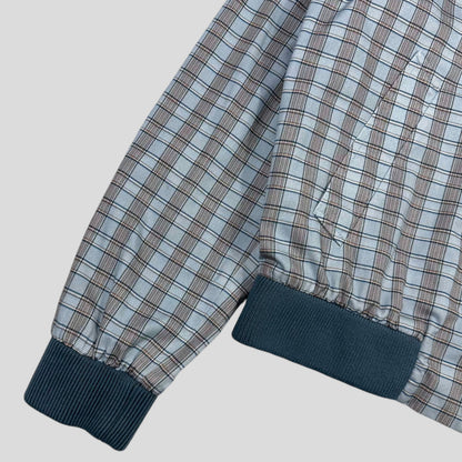 Prada SS17 Lined Cotton Checkered Bomber Jacket - IT46 (S) | Small, Blue