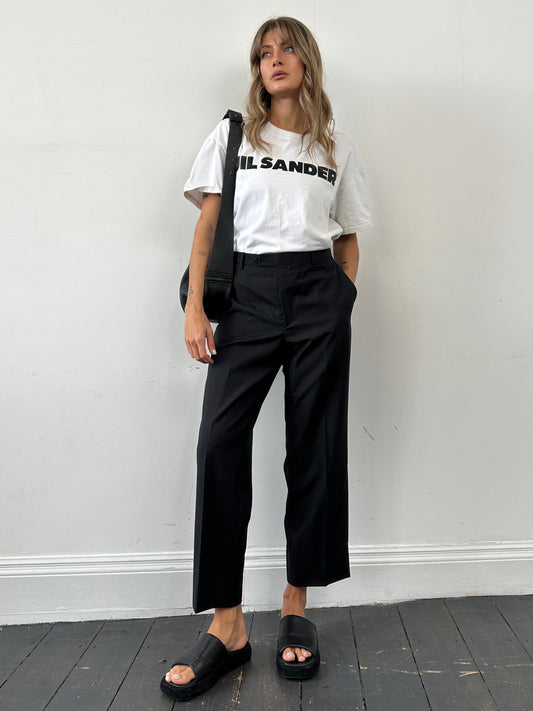 Vintage Wool Straight Leg Tailored Trousers - W34