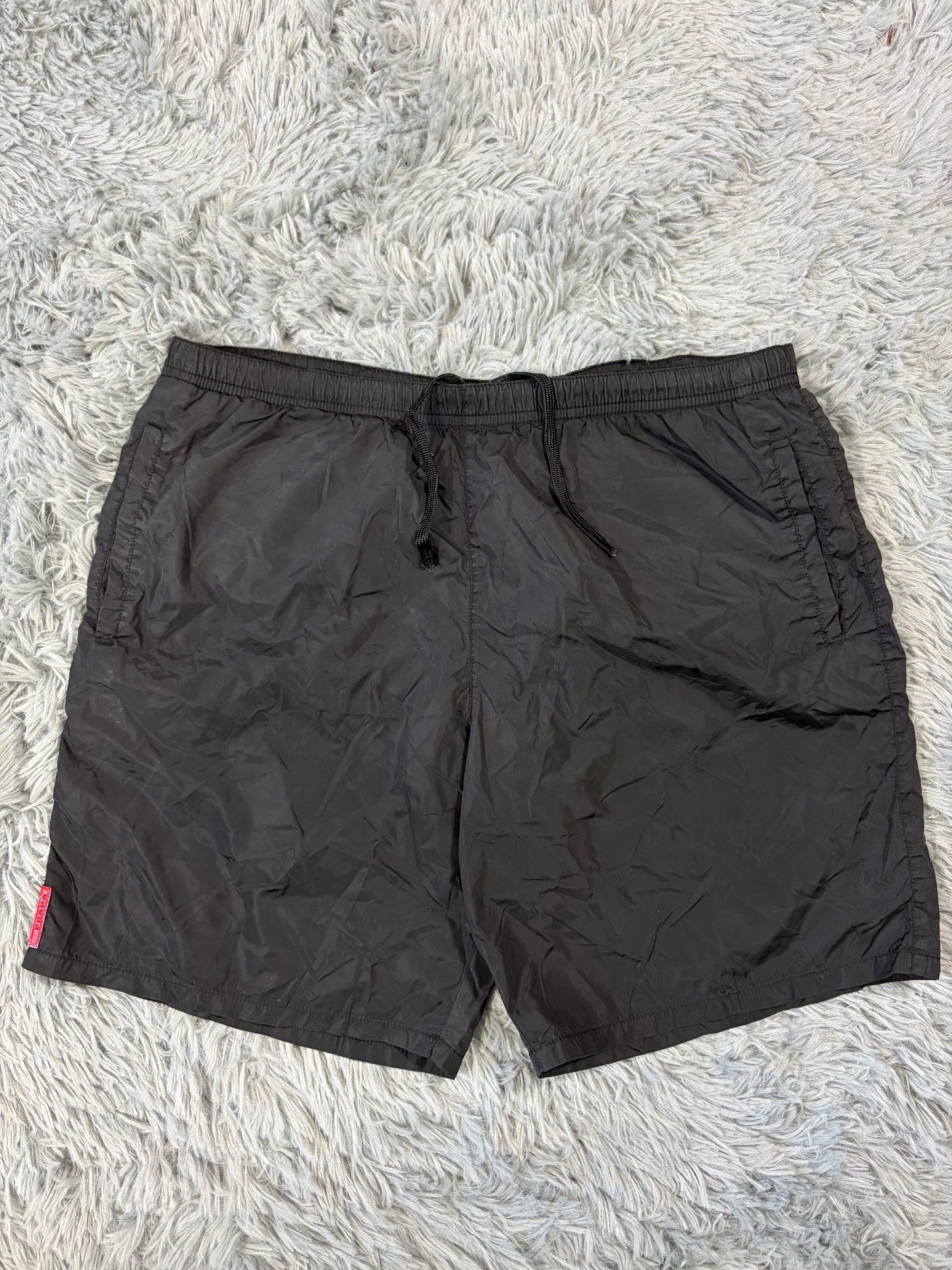 Prada Sport 2008 Black Nylon Red Tab Shimmer Shorts - IT48 | O/S, Black