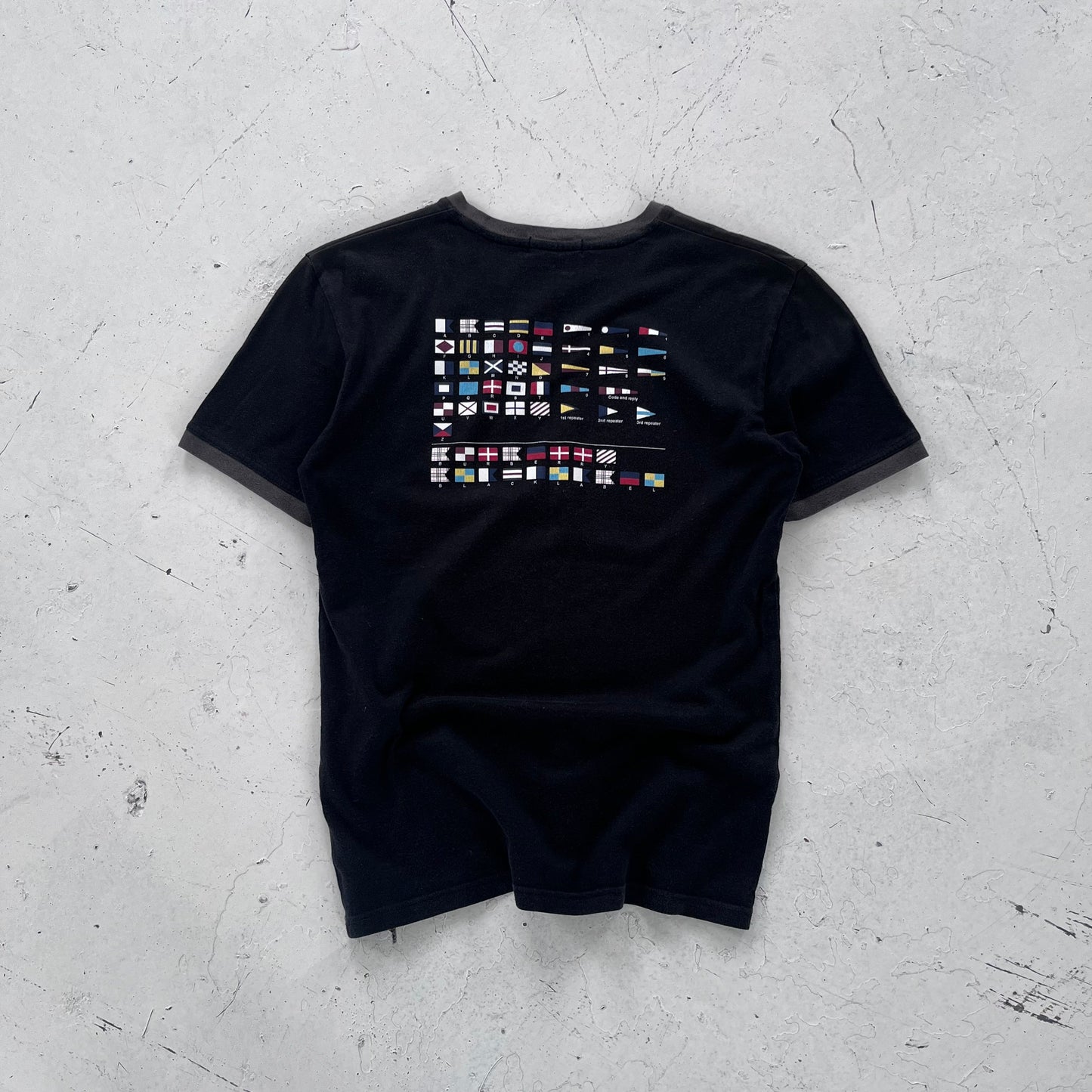 2000s burberry black label flag tee | Black, Black