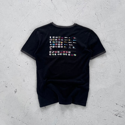 2000s burberry black label flag tee | Black, Black