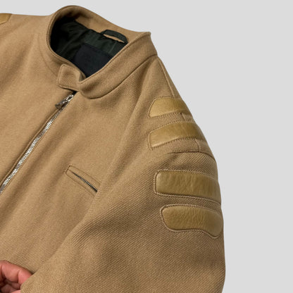 Prada Milano 1999 Wool Padded Leather Detailed Biker Jacket - L | Default Title, Multicoloured