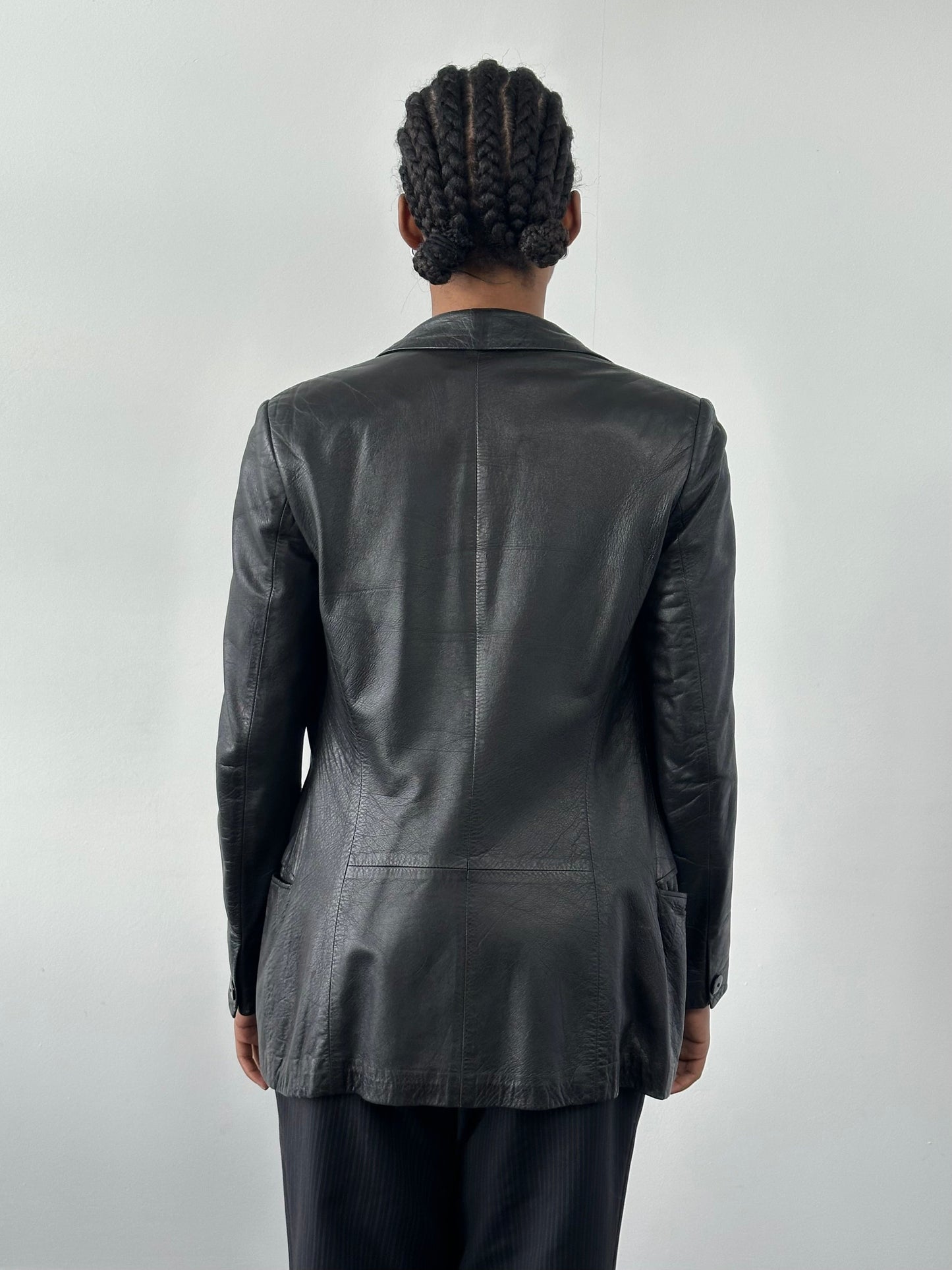 Gianni Versace 1990s Fitted Leather Jacket - XS