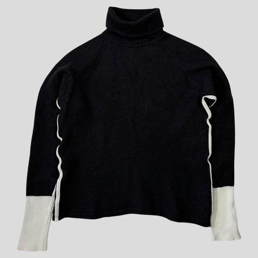 Prada Sport AW00 Virgin Wool Appliqué Seam Rollneck Knit - S | Default Title, Black