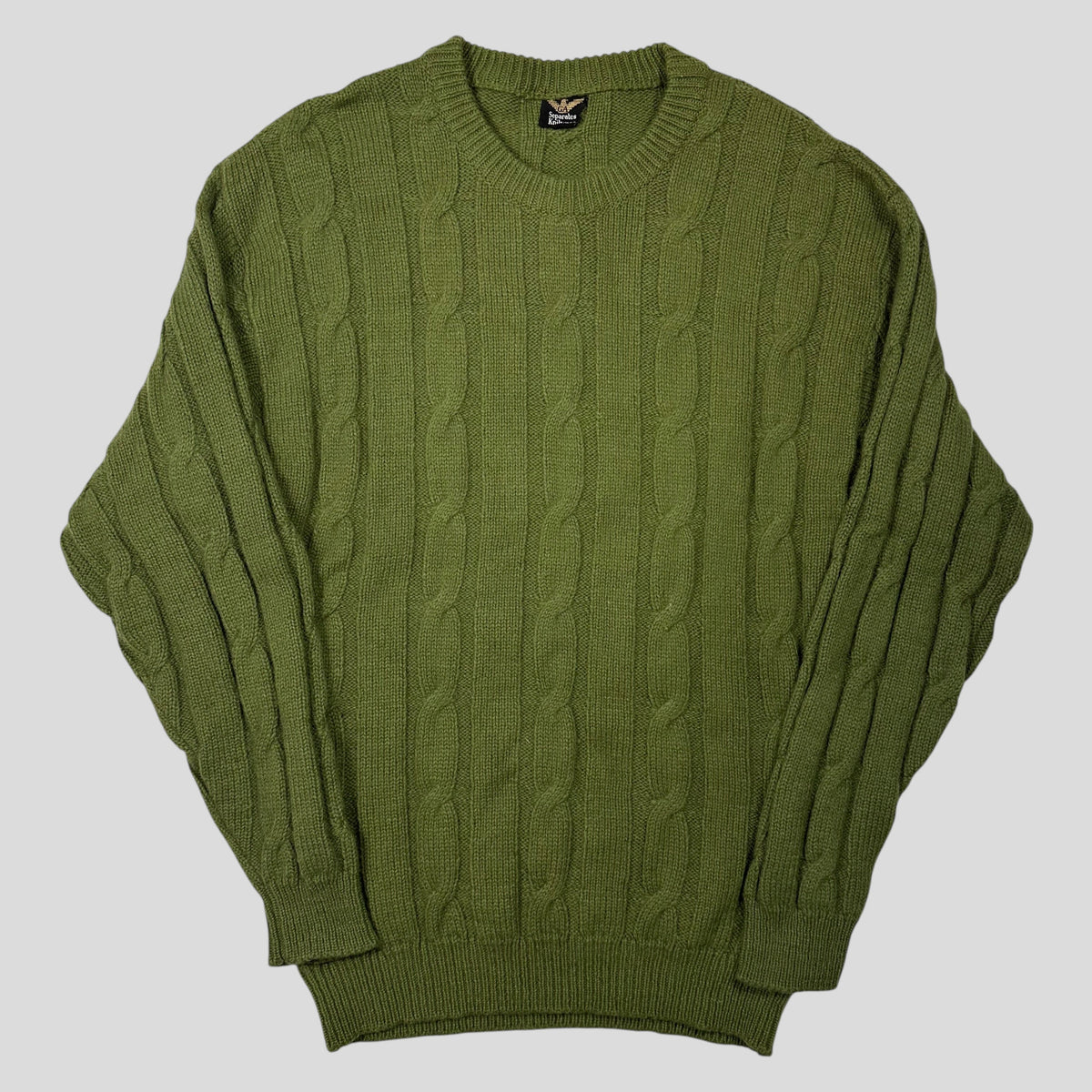 Giorgio Armani 80’s Seperates Knitwear Thick Wool 3D Cable Knit - M | Green