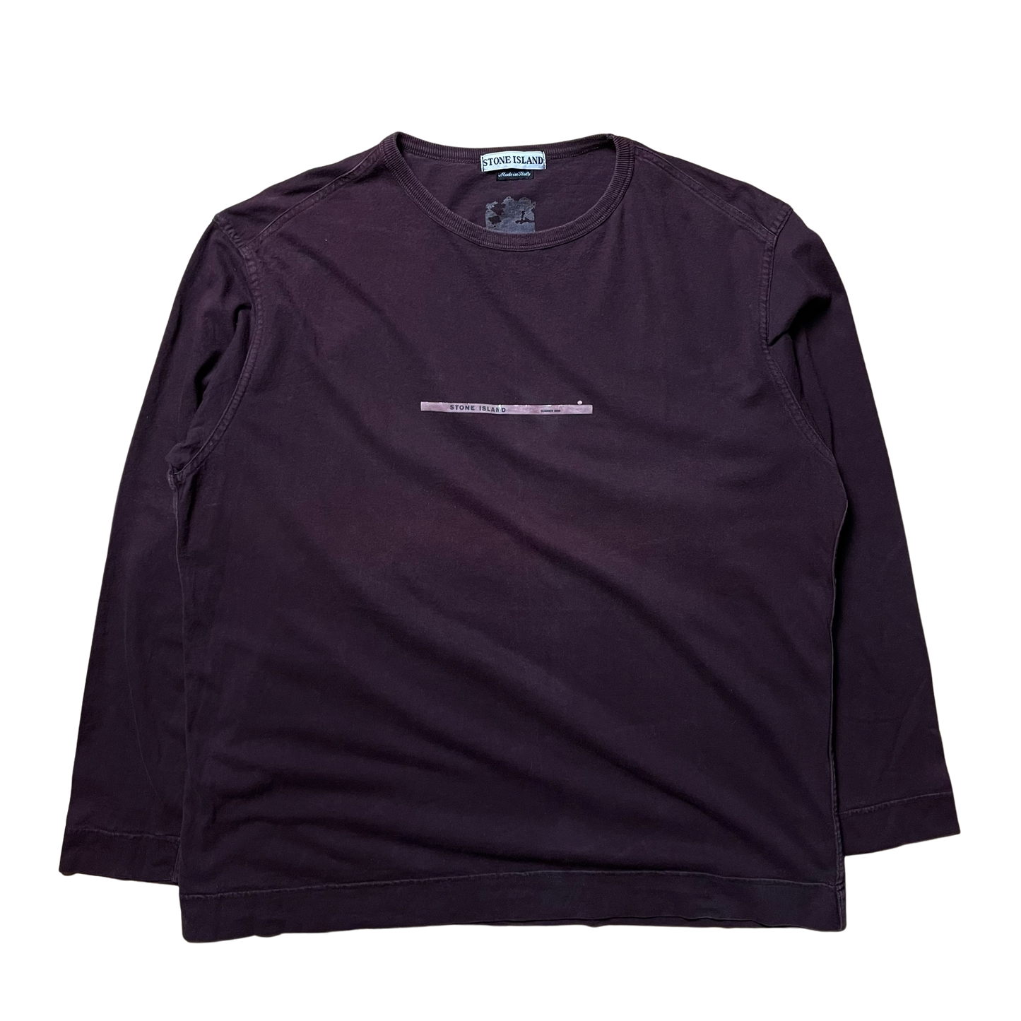 S/S 2000 Wine Red Adhesive Mini Spell-Out Long-Sleeve T-Shirt