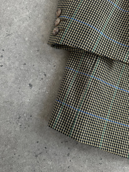 Yves Saint Laurent Pour Homme 1990s Wool Single Breasted Check Blazer - 44R/XL