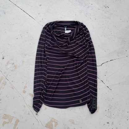 2000s armani jeans striped scoop neck top | Grey, Grey
