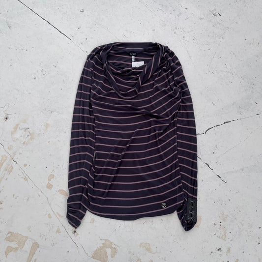 2000s armani jeans striped scoop neck top | Grey, Grey
