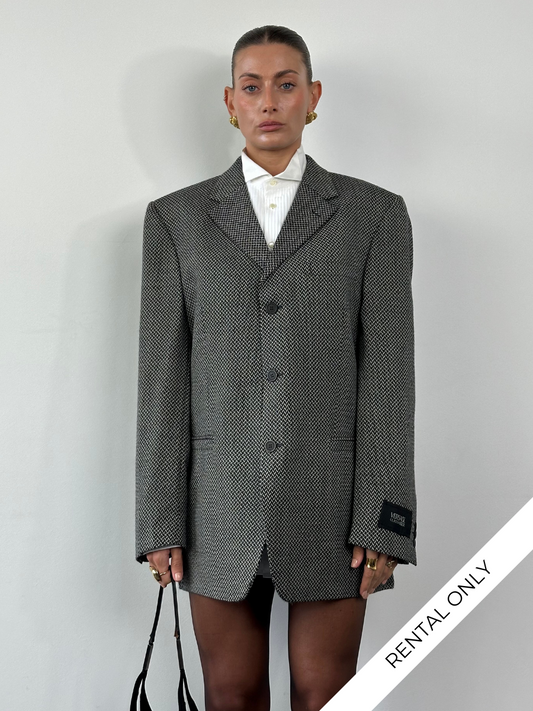 Versace Classic V2 1993 Pure Wool Woven Blazer - 42R/XL