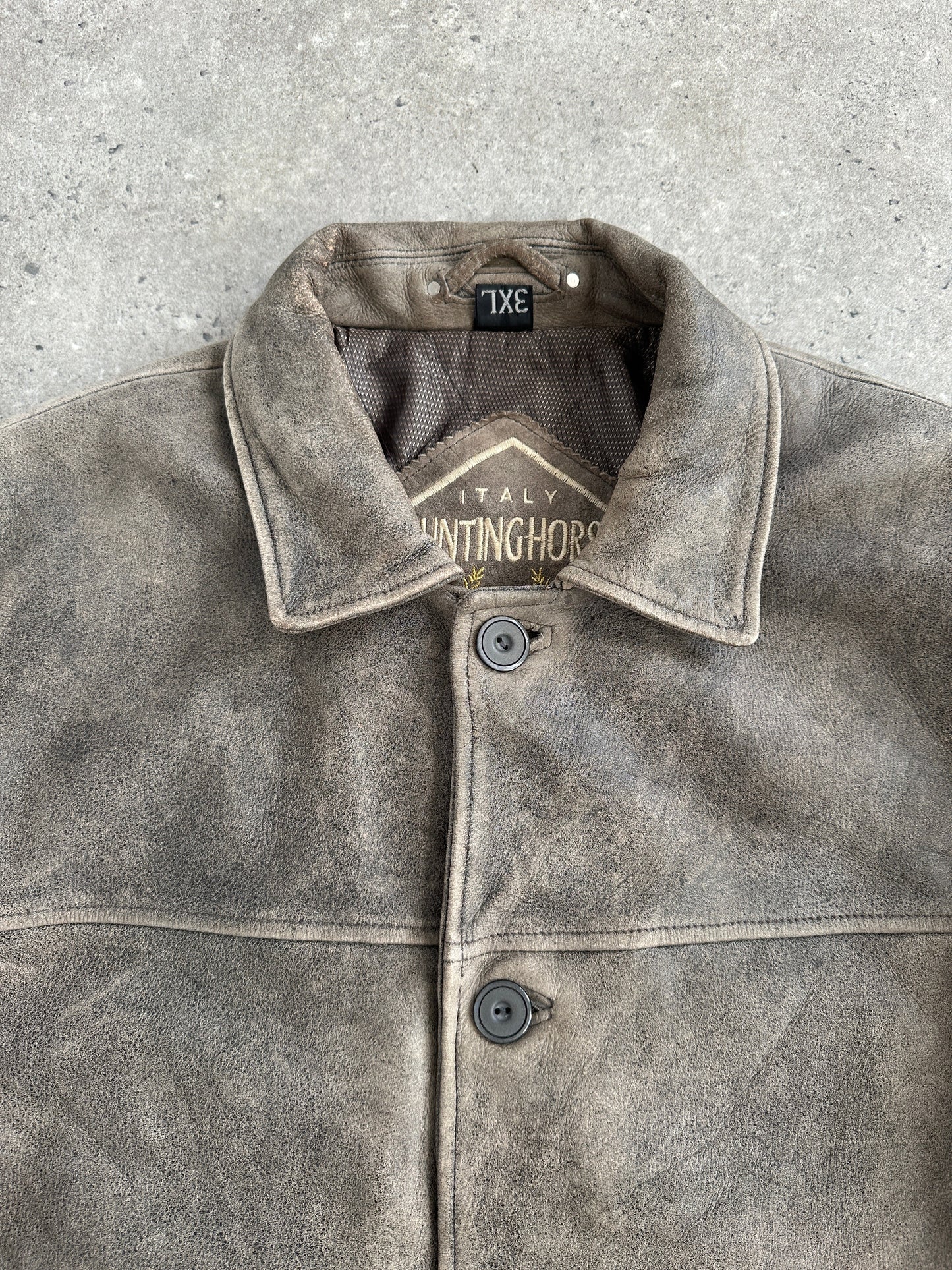 Italian Vintage 1990s Aged Leather Jacket - XL