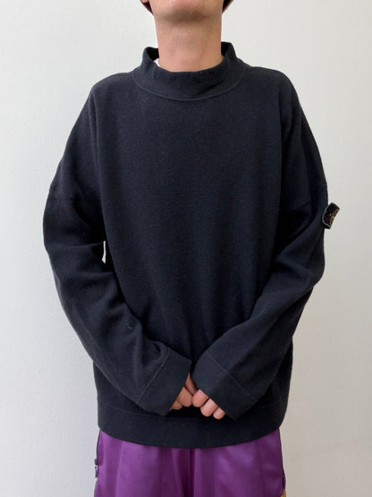 Stone Island AW96 Mock Neck Knit Jumper | Large, Black