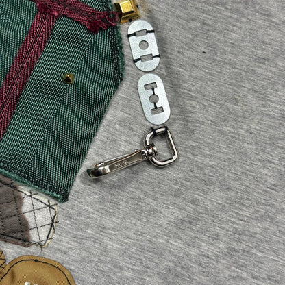 Prada FW04 Robot Logo Leather and Carabiner Appliqué T-shirt - S