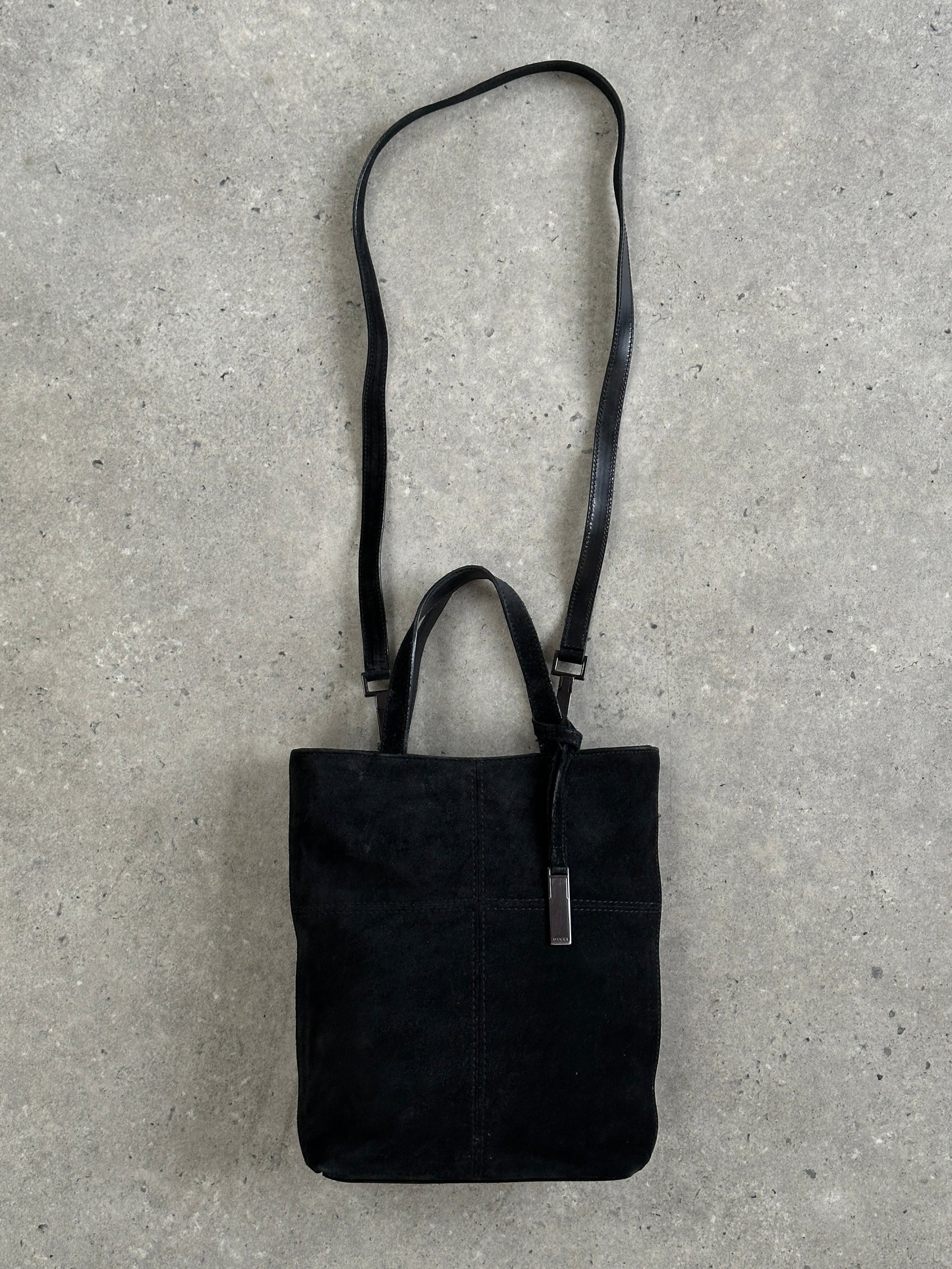 Gucci 2000s Suede Top Handle Crossbody Bag