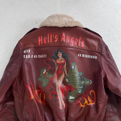 1960s schott hells angels leather flight jacket | Burgundy, Burgundy