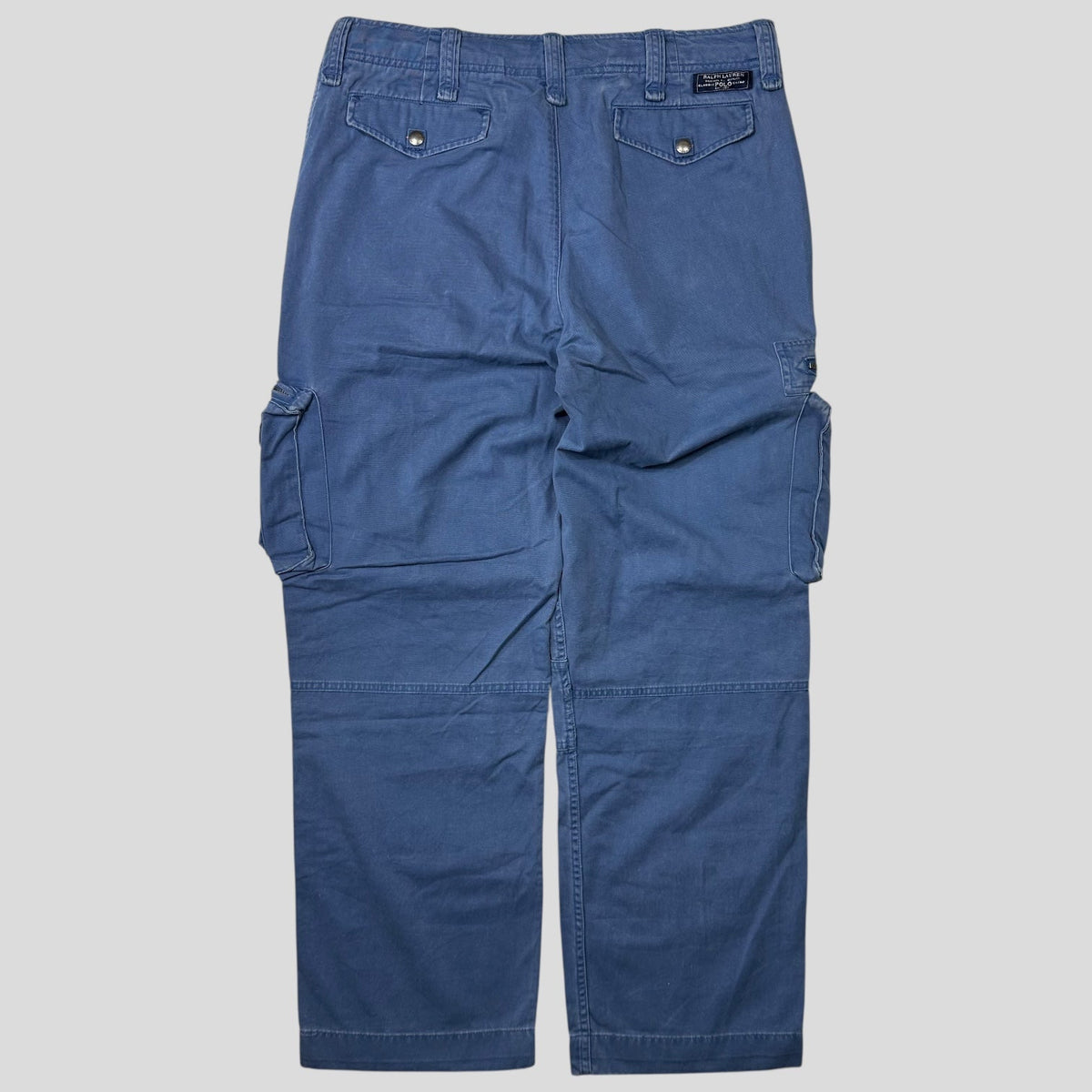 Polo 90’s Ralph Lauren Washed Multipocket Cargo Trousers - 34-36 | W34, Blue