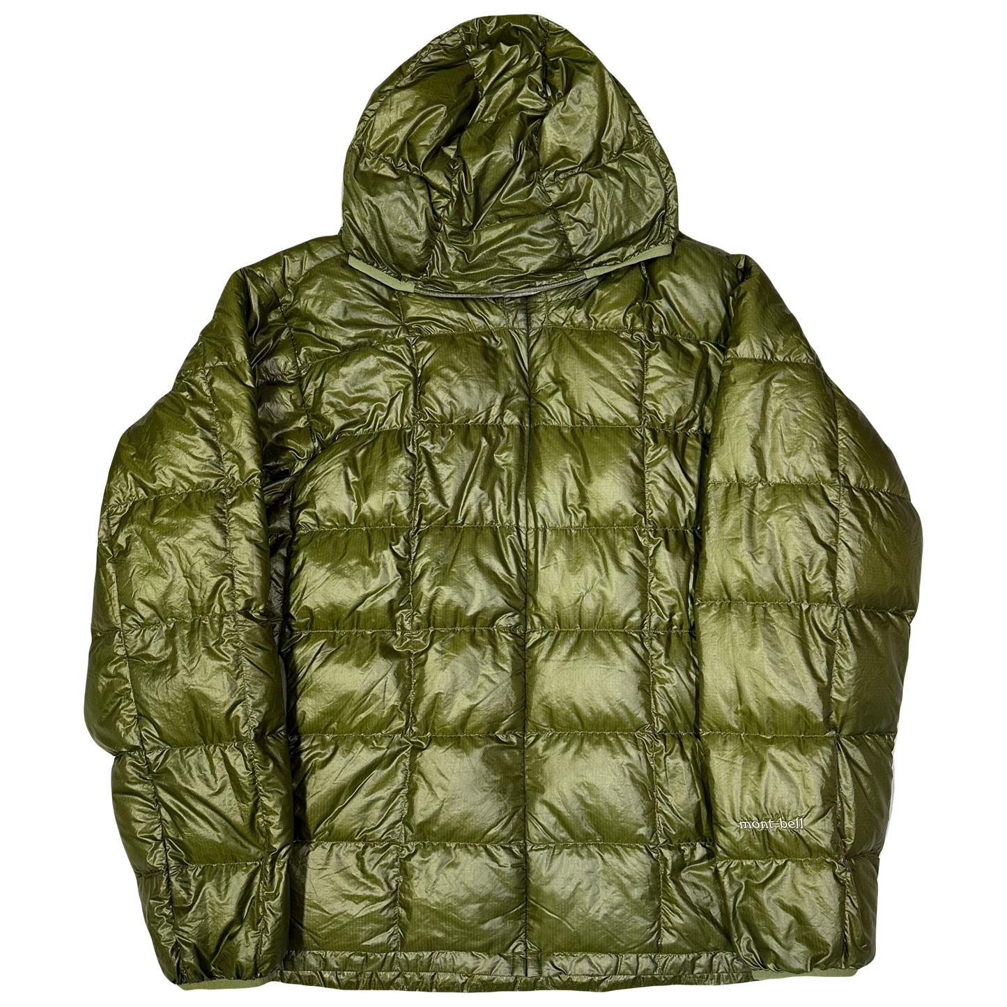 Montbell Square Stitch Puffer Jacket In Olive Green ( L )