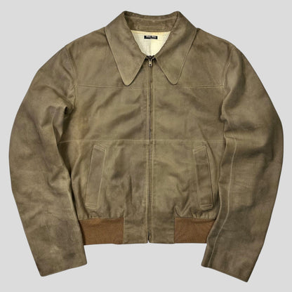 Miu Miu 00’s Suede Leather Cropped Work Jacket - IT50 (M/L) | Default Title, Multicoloured