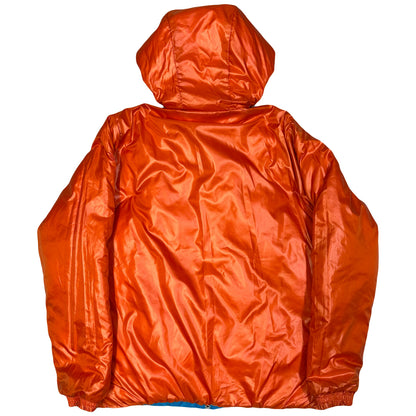 Takeo Kikuchi Diamond Stitch Reversible Puffer Jacket In Blue & Orange (L) | Large, Blue