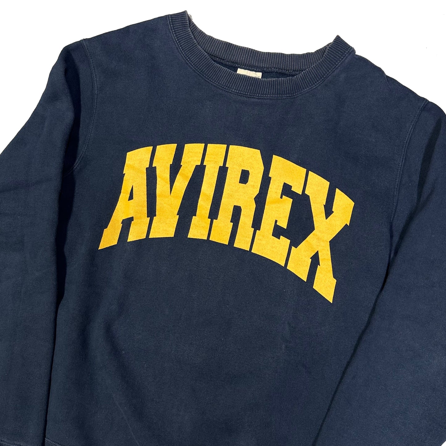 Avirex Spellout Sweatshirt In Navy & Yellow ( M )