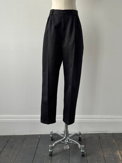 Vintage 1980s Satin Tapered Leg High Waisted Trousers - W26