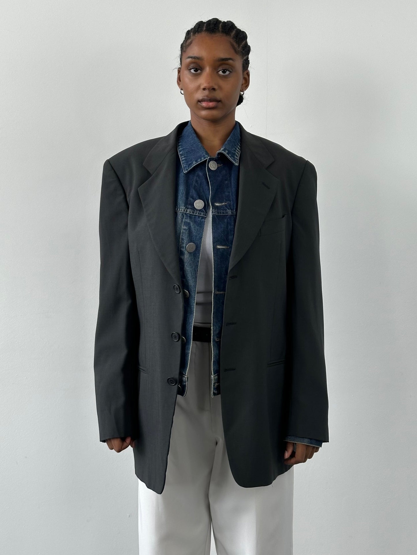 Giorgio Armani Le Collezioni 1990s Wool Single Breasted Blazer – XL