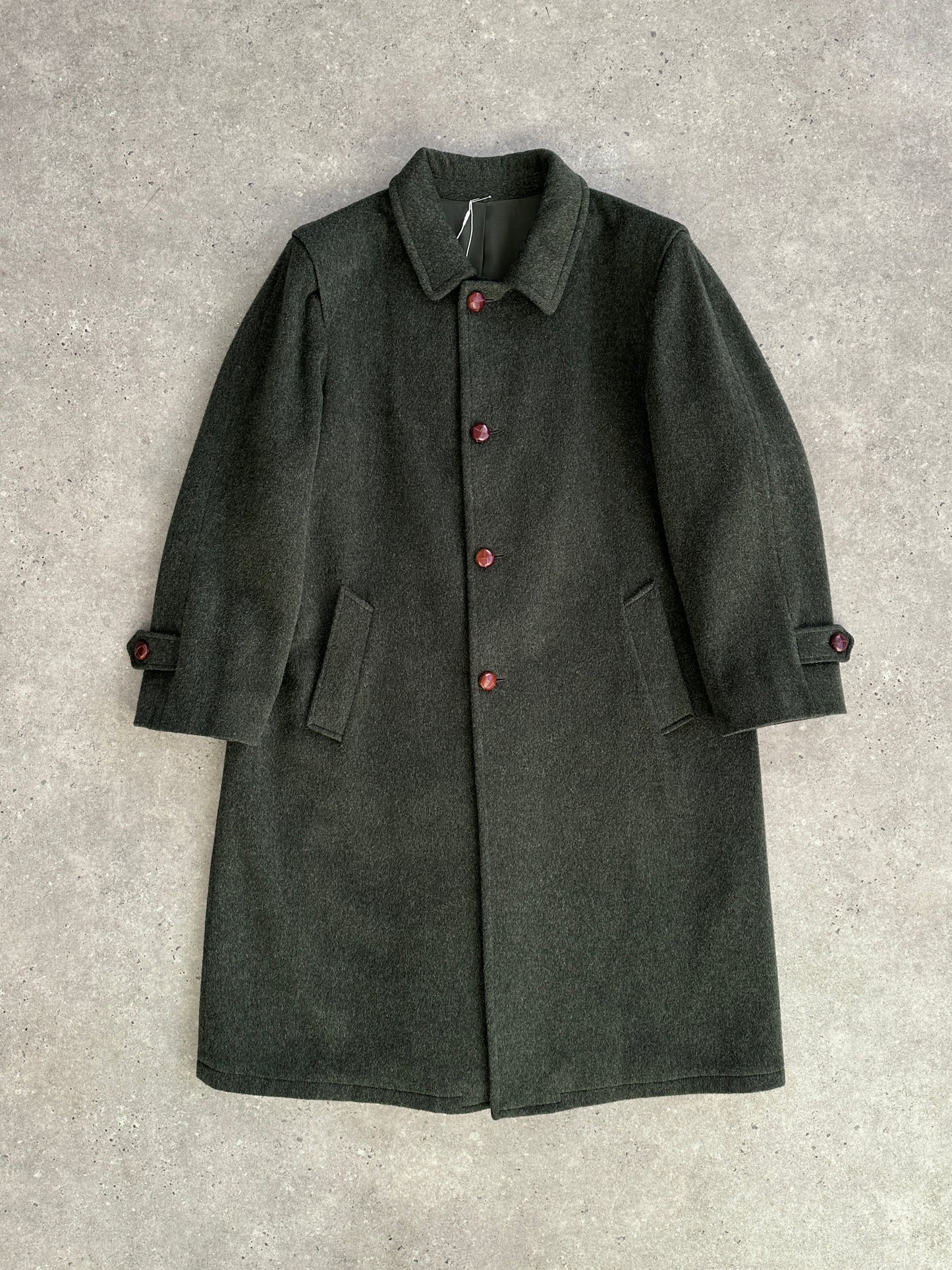 Italian Vintage 1990s Wool Alpaca Wool Single Breasted Coat - XL