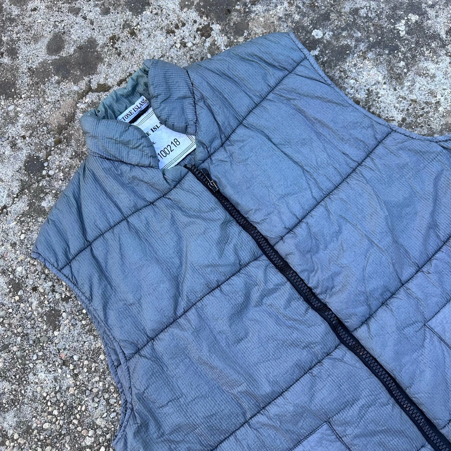 A/W 1995 Silver Nylon Ripstop Padded Gilet