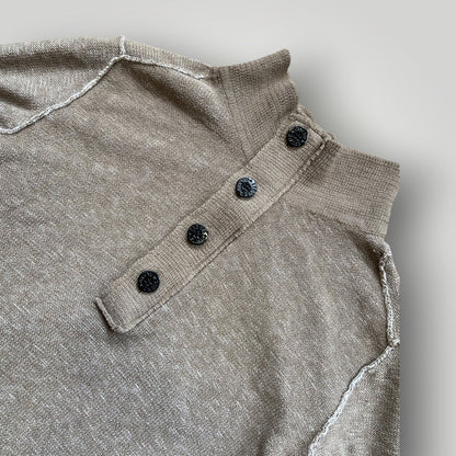 Stone Island SS/12 Lino Flax / Cotton Half Button Up M