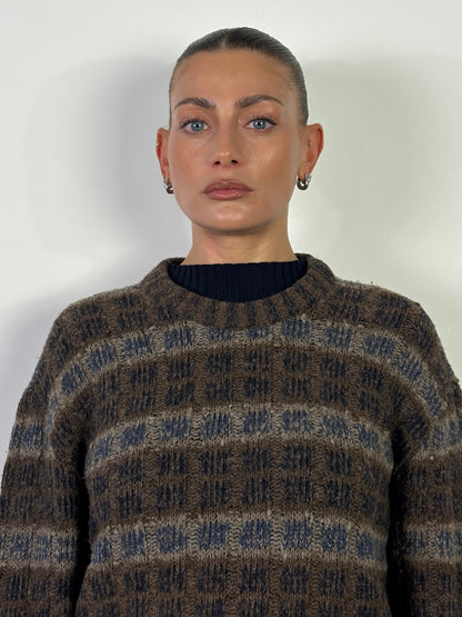 Armani Jeans Wool Check Knitted Jumper - XL