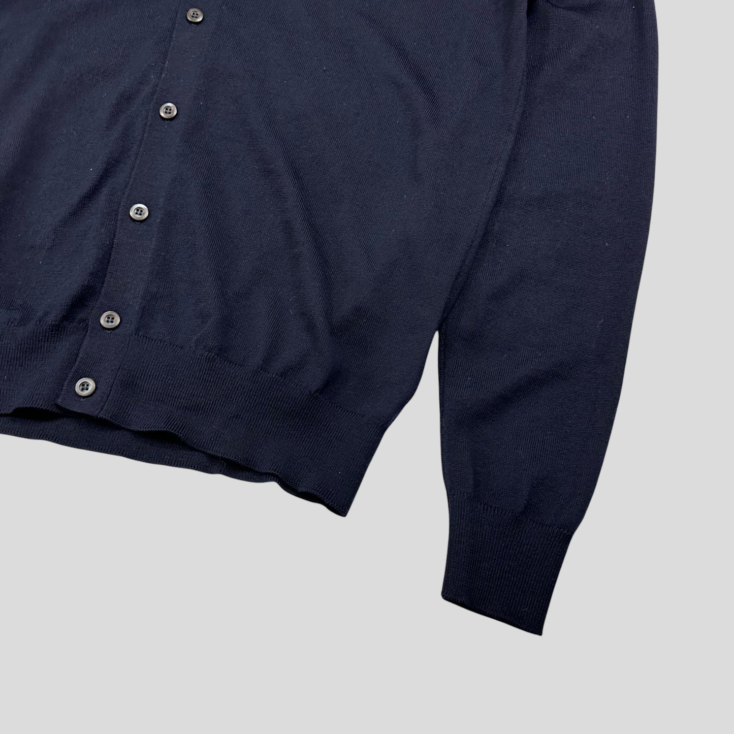 Prada Milano 2017 Virgin Wool Minimalist Navy Cardigan - IT50 | Default Title, Navy