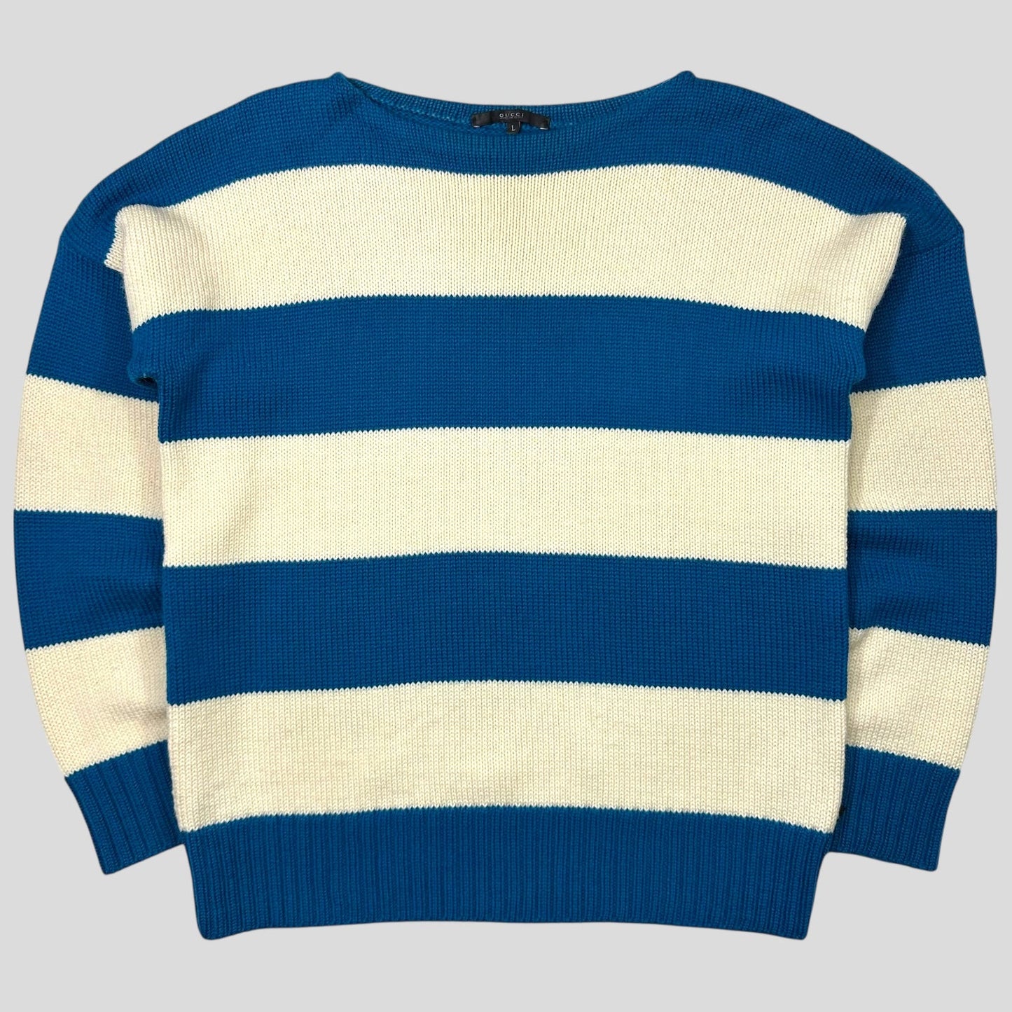 Gucci 2016 Alessandro Michele Boat Neck Striped Heavy Knit - M/L