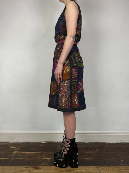 Jean Paul Gaultier S/S 1999 sequin patchwork dress