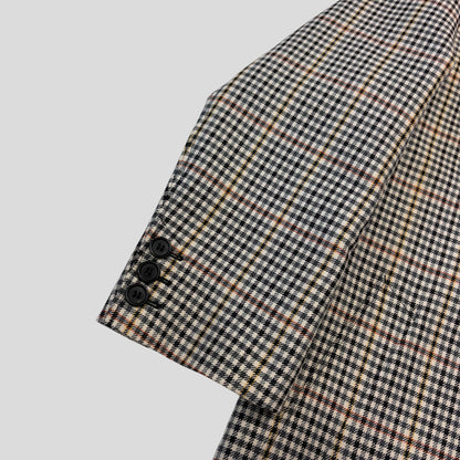 Prada 2020 Plaid Houndstooth Impermeable Virgin Wool Car Coat  - M | O/S, Red