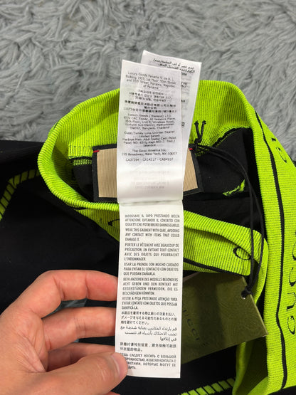 Gucci SS22 Jacquard Black Neon Logo Gym Legging Trousers - M/L | O/S, Black
