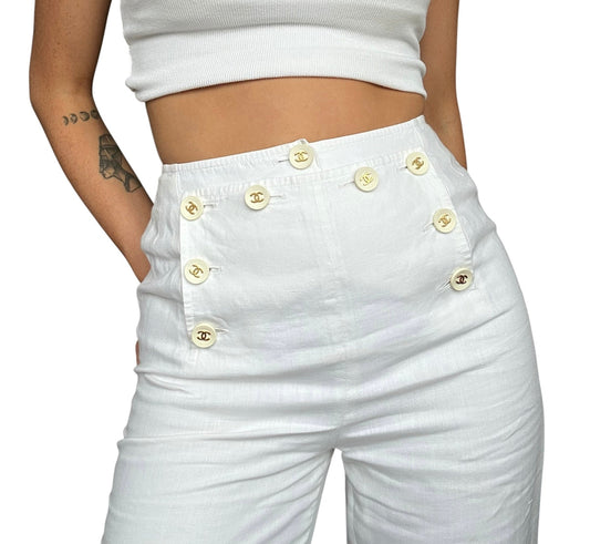Chanel SS1994 Sailor Trousers | O/S, White