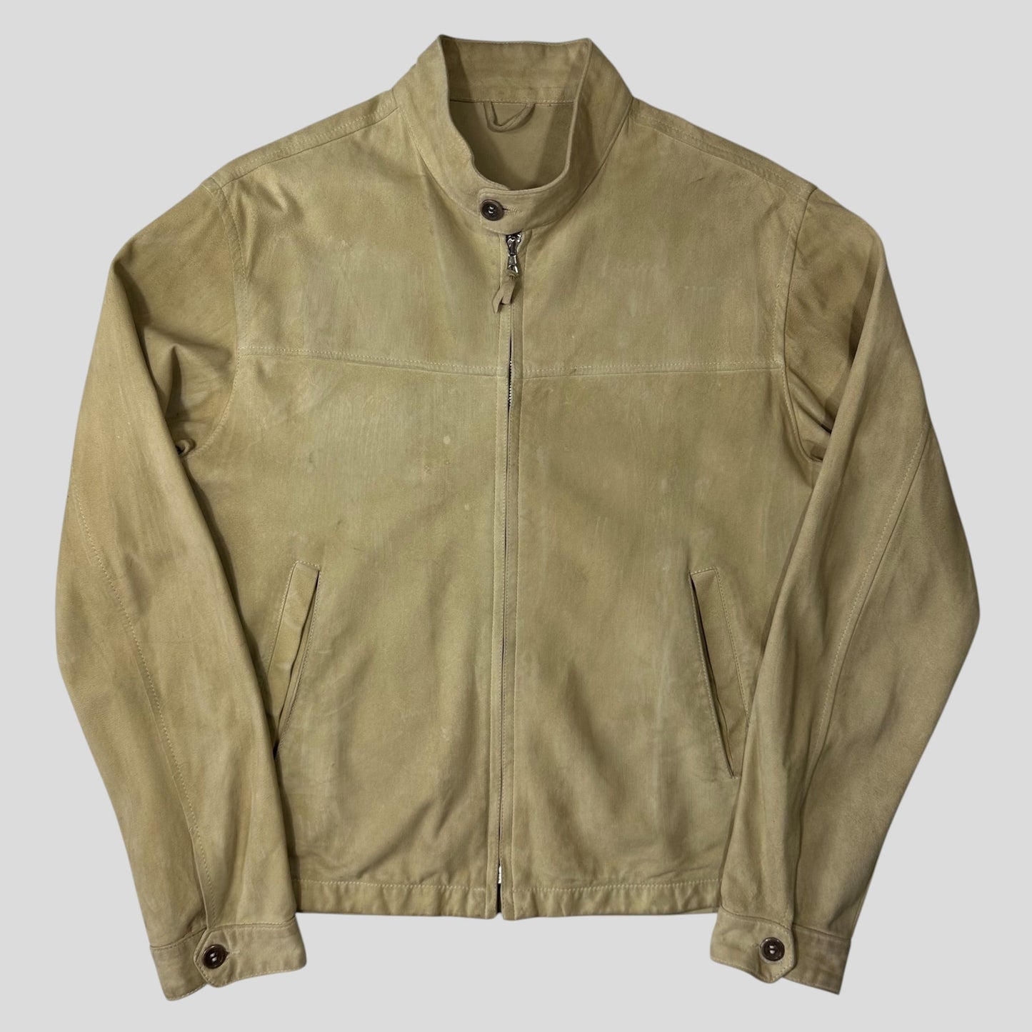 CP Company 00’s Suede Leather Harrington Work Jacket - M | Default Title, Cream