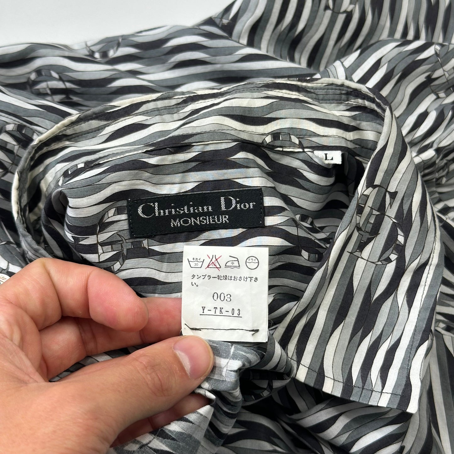 Christian Dior Monsieur 90’s Optical Illusion Spellout Logo Shirt - L/XL | Default Title, Multicoloured