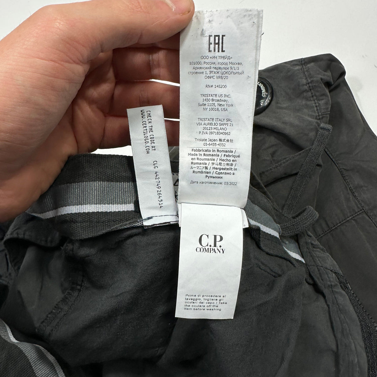 CP Company SS22 Grey Cargo Combat Trousers - 34-36 | W34