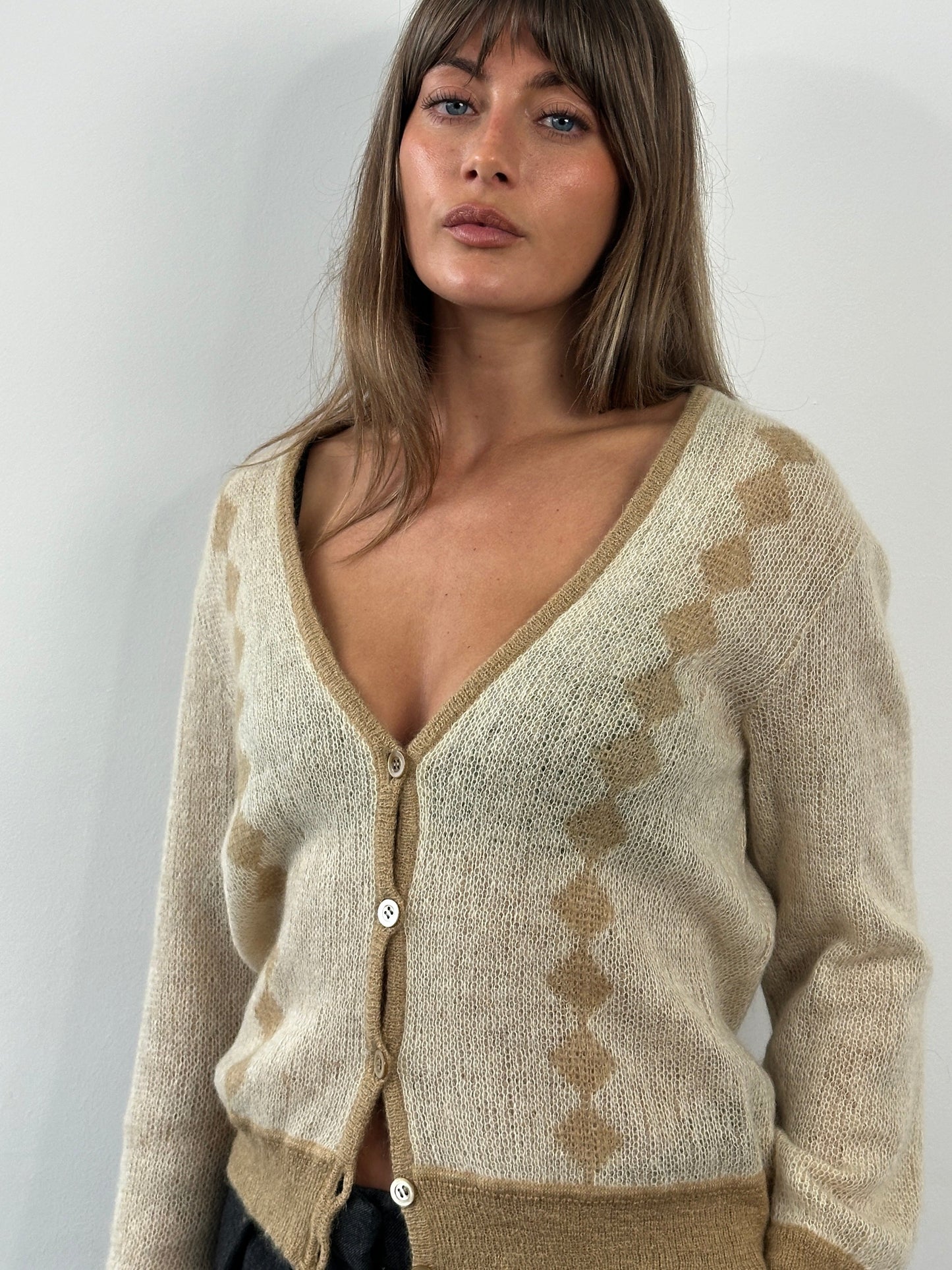 Italian Vintage 1980s Mohair Cardigan - S/M