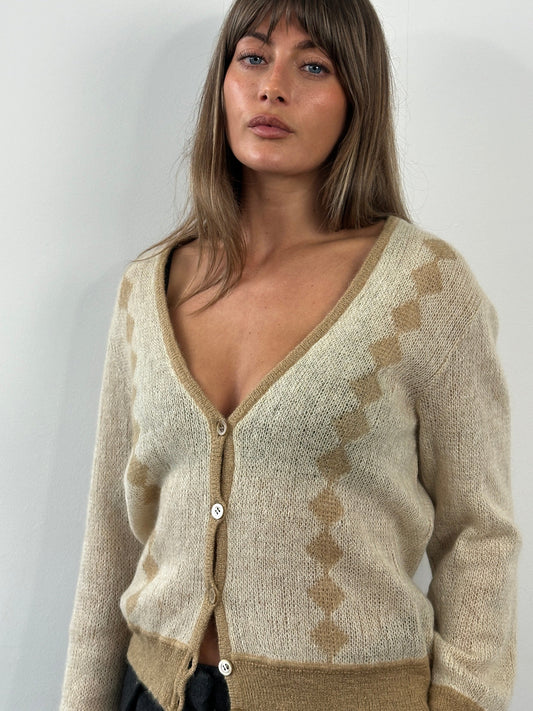 Italian Vintage 1980s Mohair Cardigan - S/M