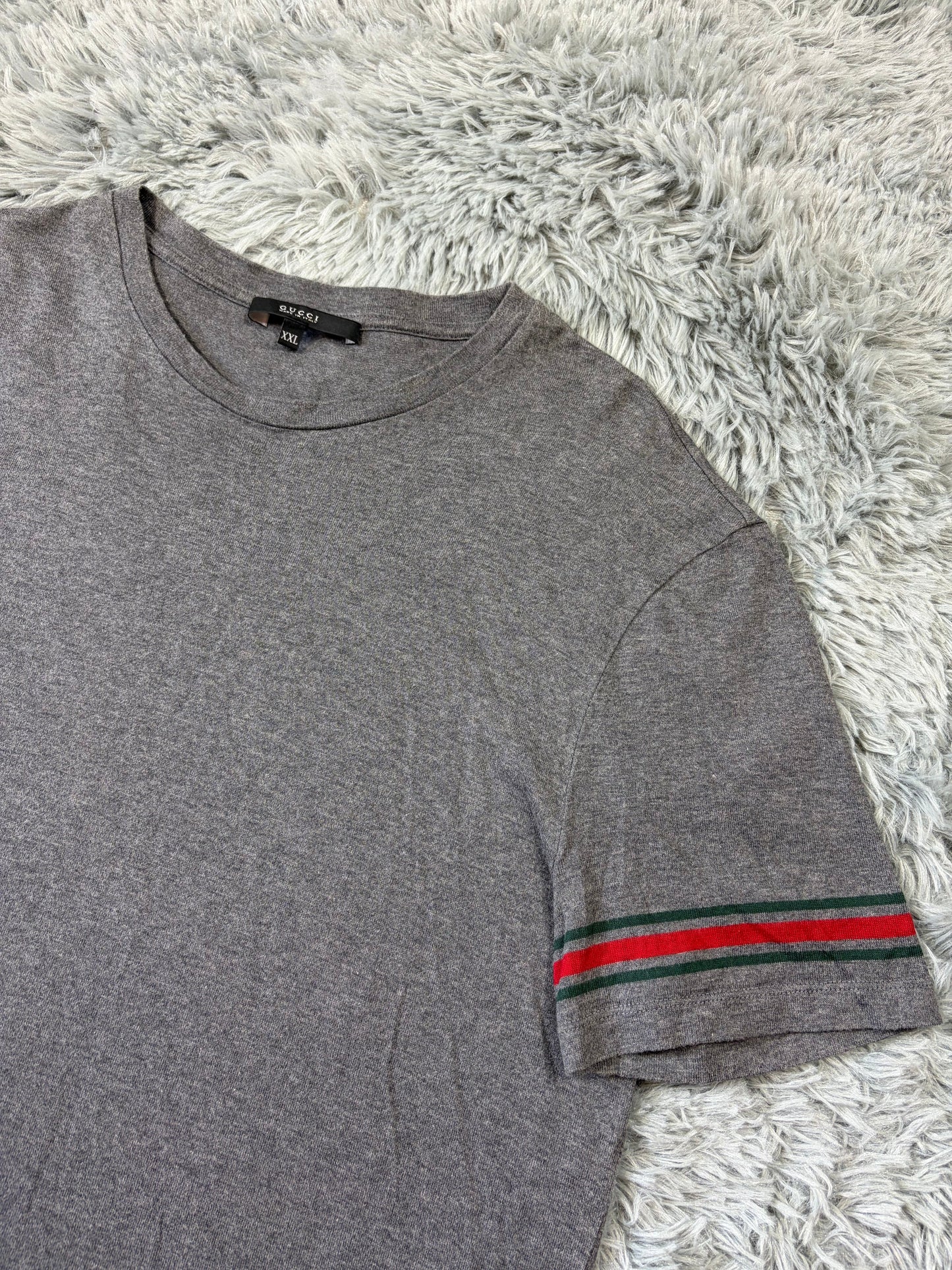 Gucci 2010s Web Stripe Grey T-shirt - L | O/S, Grey