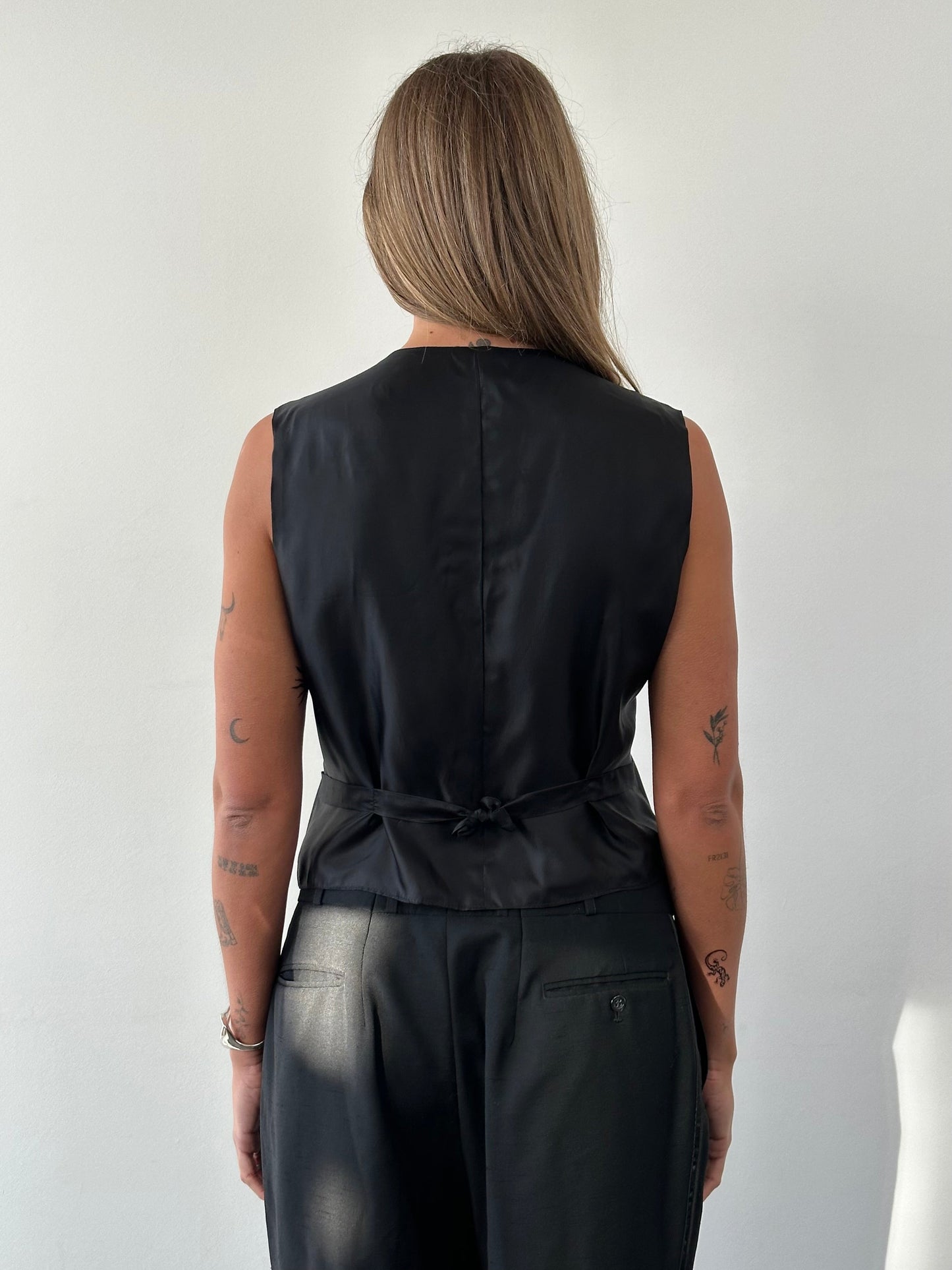 Vintage Tuxedo Stripe Tailored Waistcoat - 36R/M