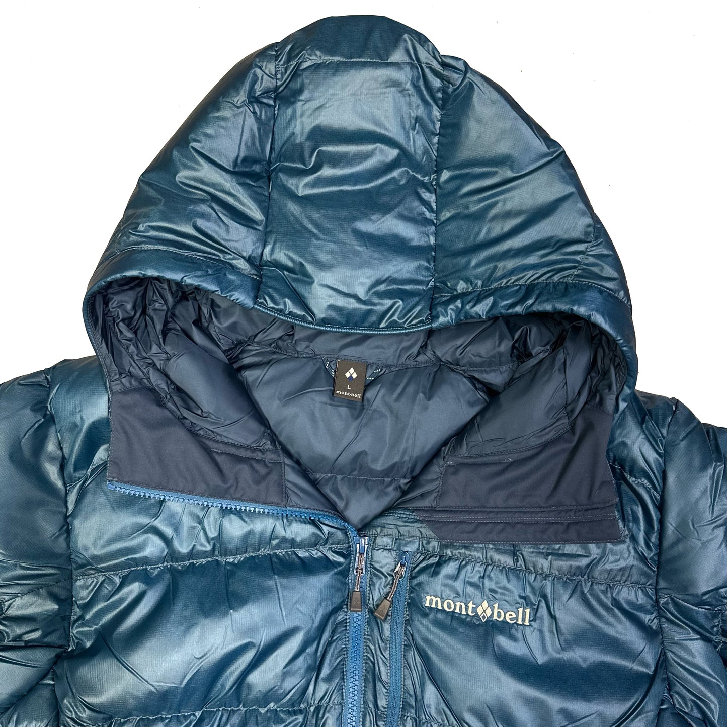 Montbell Alpine Down Parka Puffer Jacket In Blue ( L )