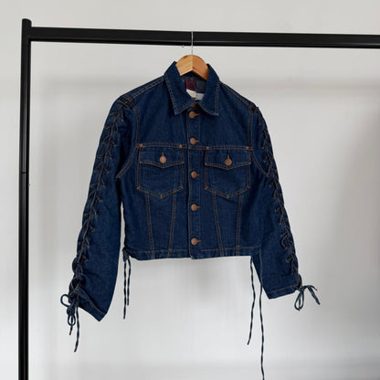1990s jean paul gaultier corset denim jacket | O/S, Blue