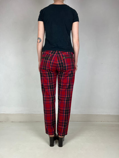 Jean Paul Gaultier JPG 2000s red tartan trousers