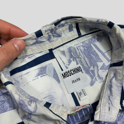 Moschino Jeans 1995 Blue Polaroid Shirt - XL